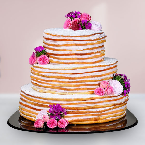 LINDNER Hochzeitstorte Fresh Flower Naked Cake