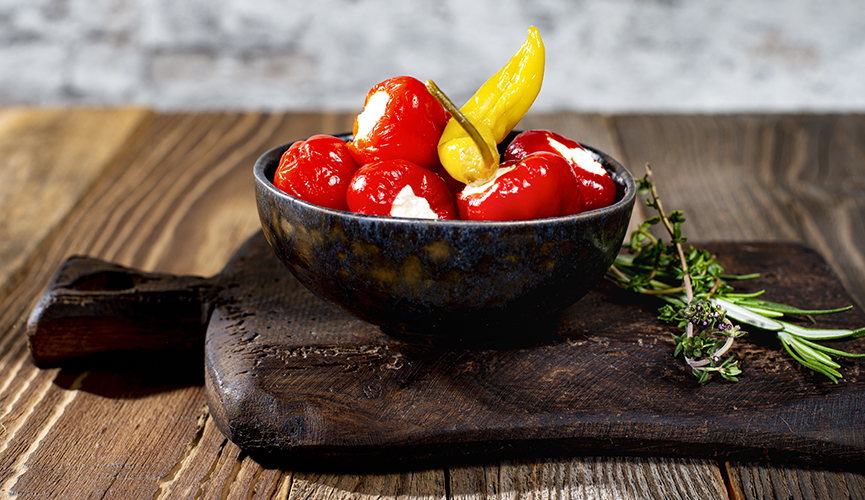 Grillen – Peppadews mit Frischkäse Grillen - Peppadews mit Frischkäse