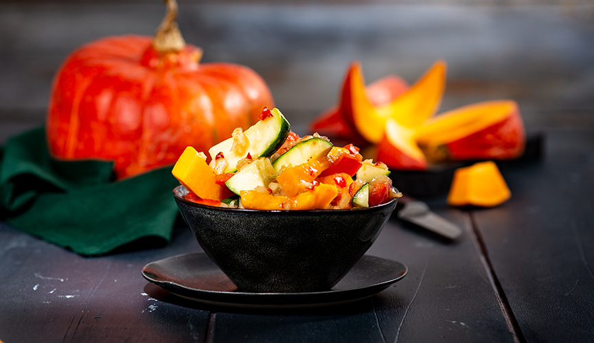 Herbstküche – Hokkaido-Zucchini-Salat Herbstküche - Hokkaido-Zucchini-Salat