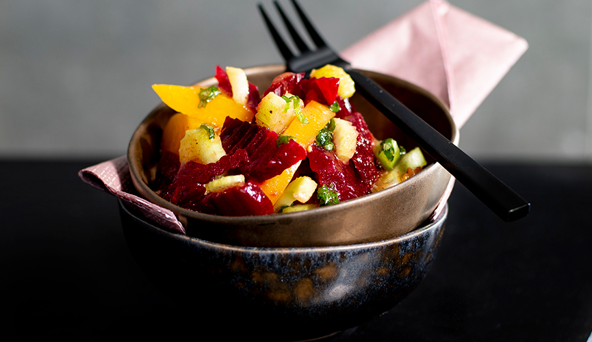 Herbstküche: Rote Bete Pfirsich Salat