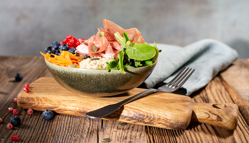 Parmaschinken - Rezept: Mediterrane Bowl